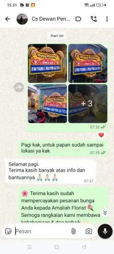 Testimonial Papan Bunga Pernikahan kawasan industri bantaeng